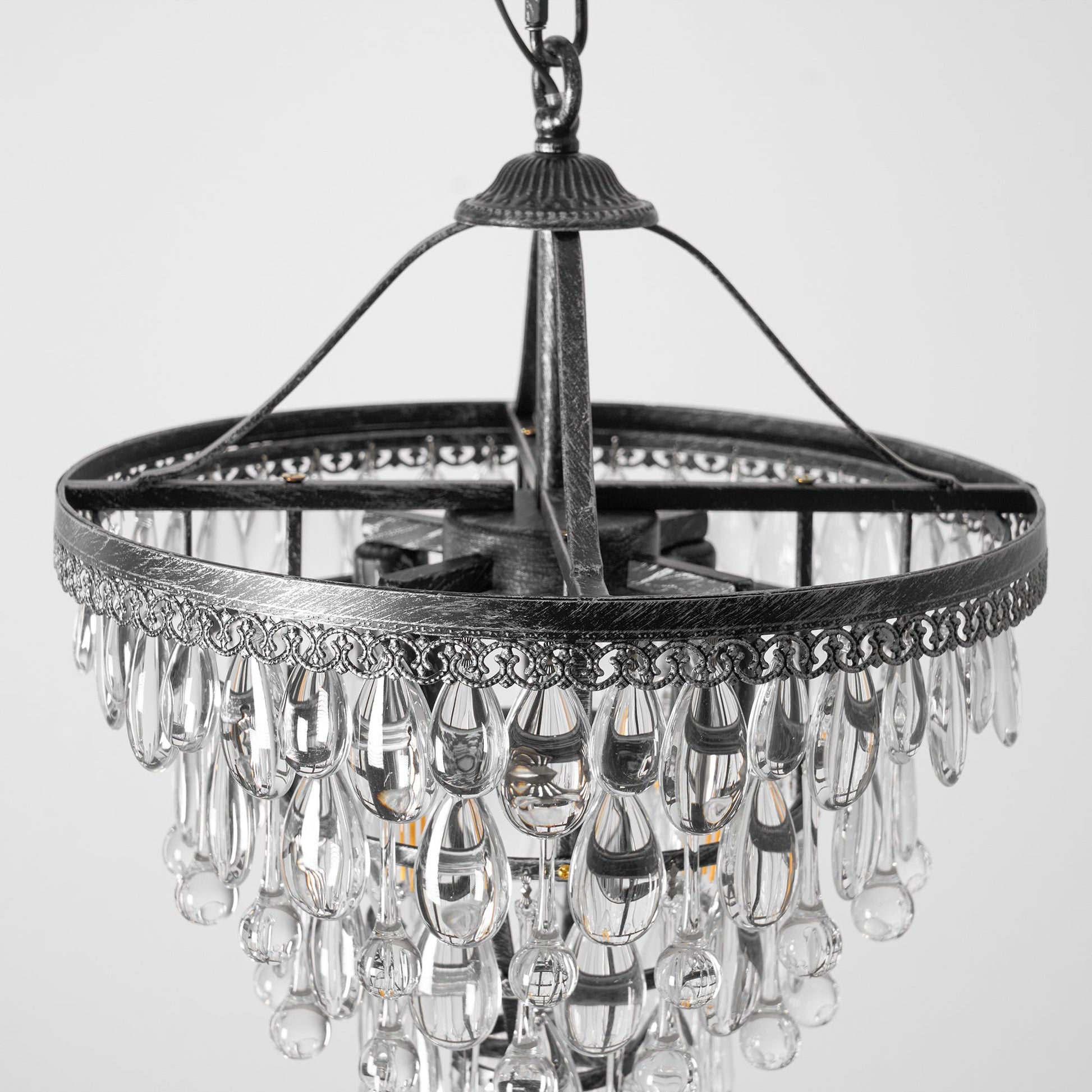 Blink Unique Inverted Pyramid Metal Crystal Chandelier - Lamp Copper