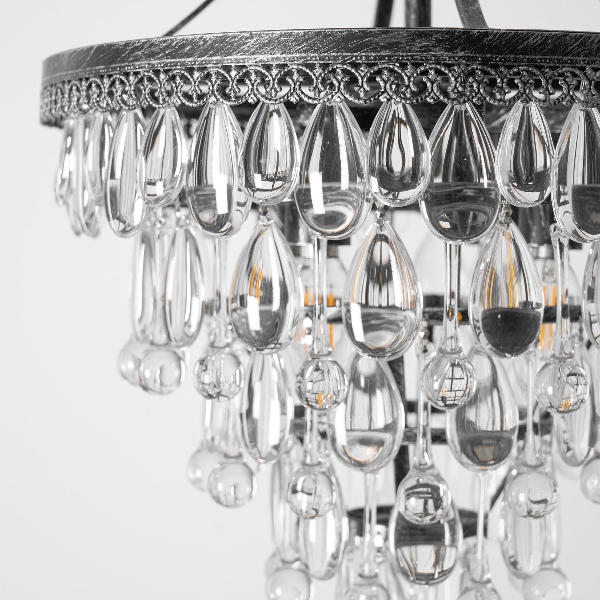 Blink Unique Inverted Pyramid Metal Crystal Chandelier - Lamp Copper