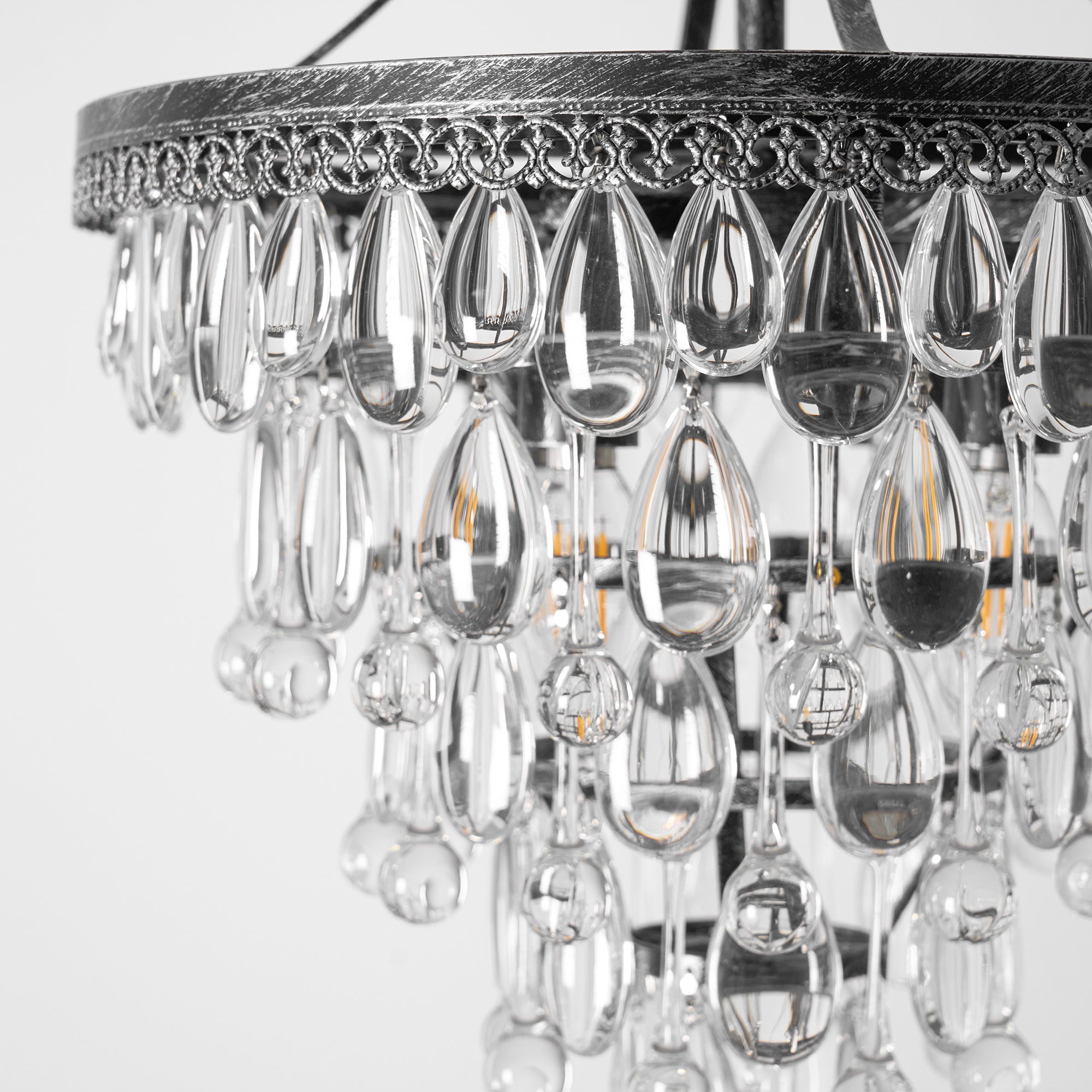 Blink Unique Inverted Pyramid Metal Crystal Chandelier - Lamp Copper