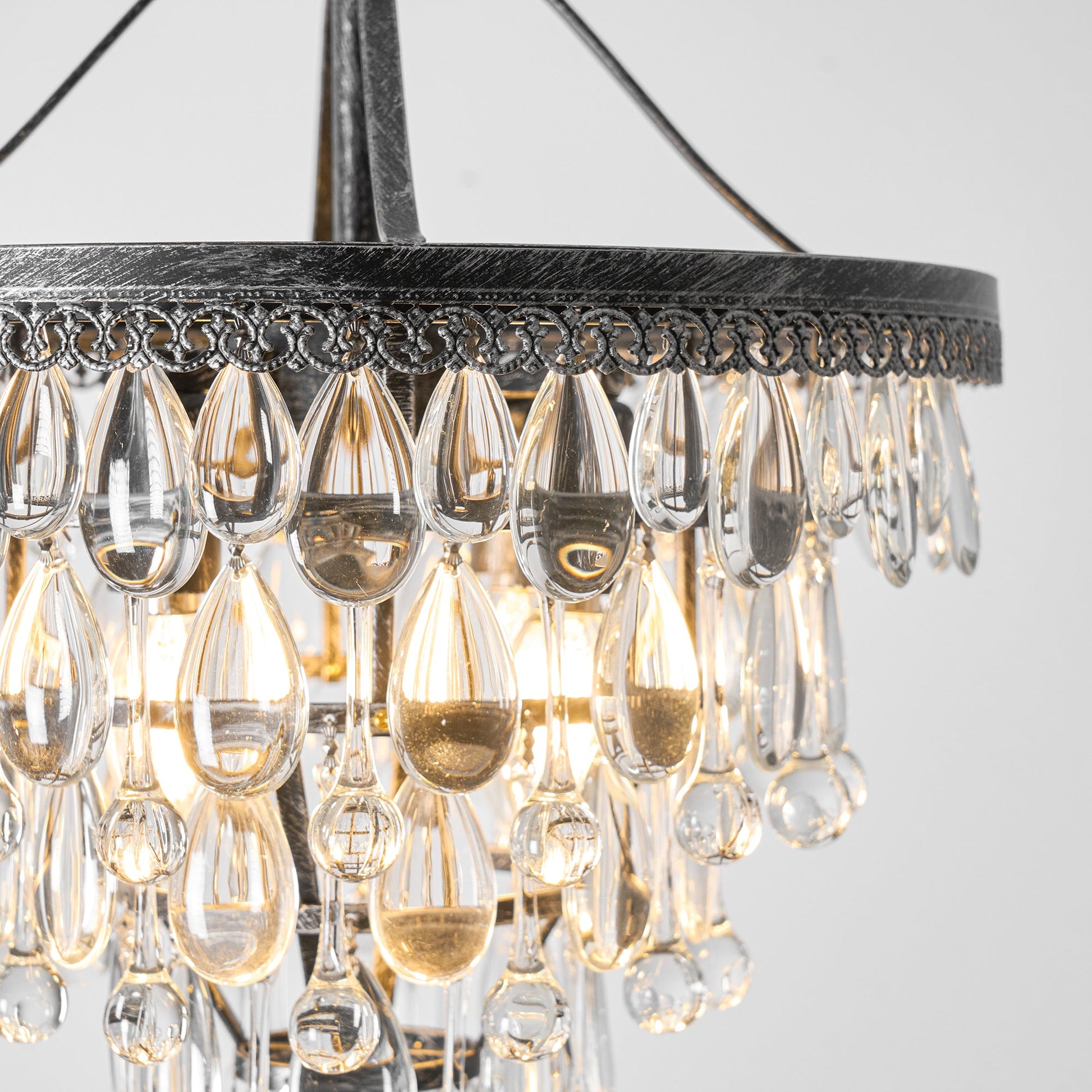 Blink Unique Inverted Pyramid Metal Crystal Chandelier - Lamp Copper