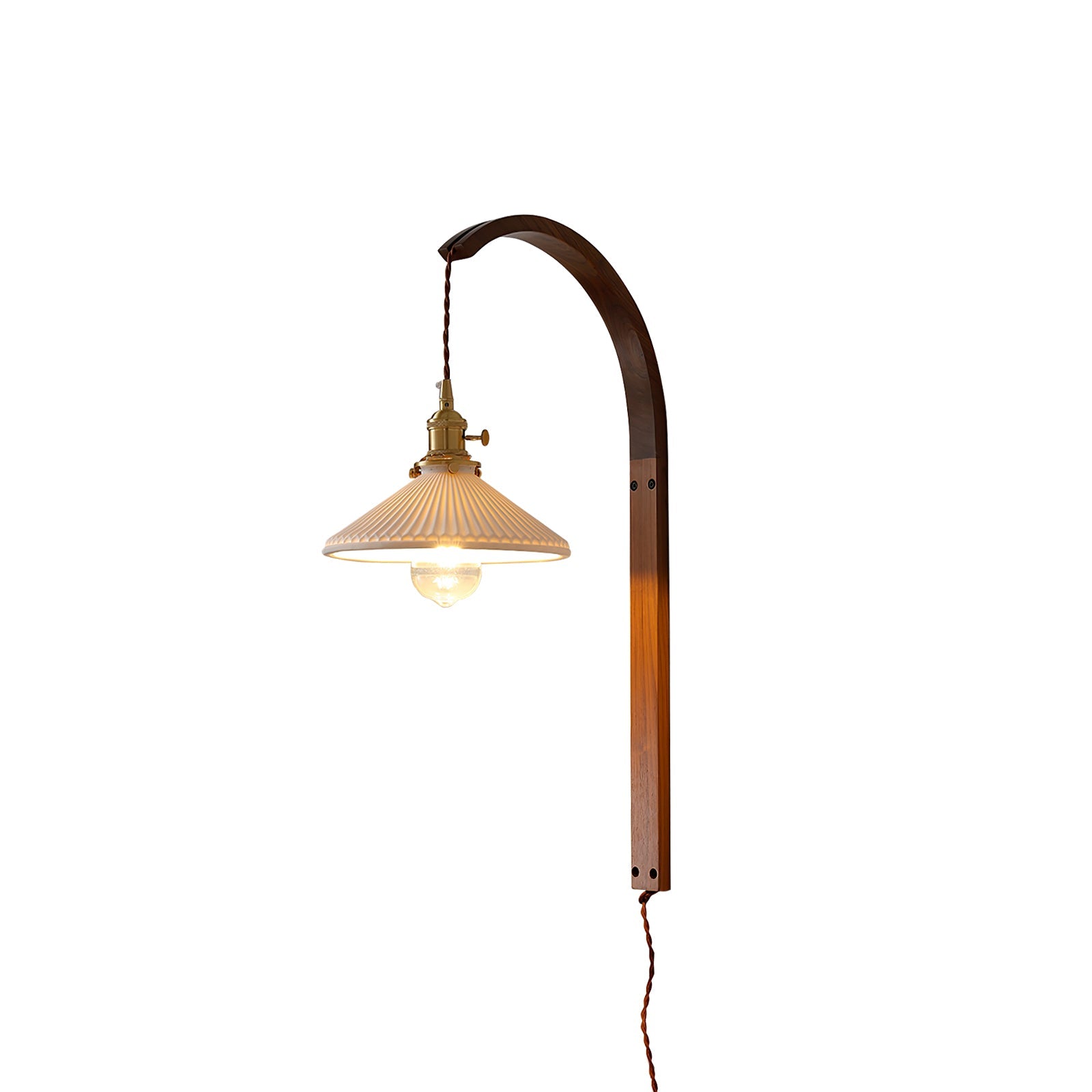 Dapple Modern Minimalist Walnut Ceramic Wall Light - Lamp Copper