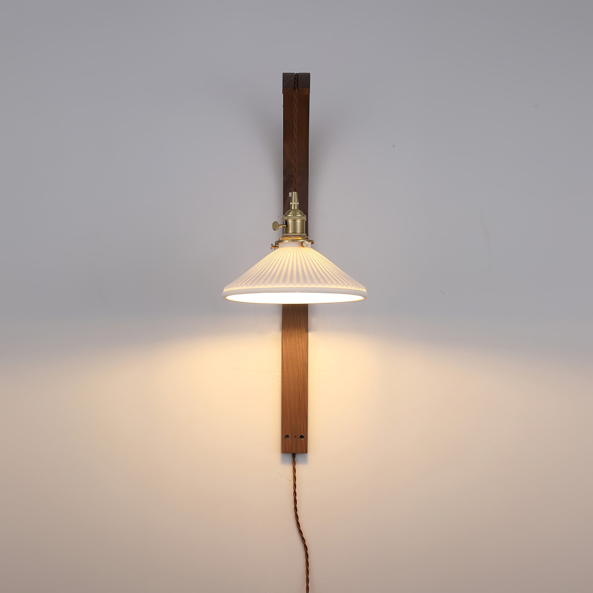 Dapple Modern Minimalist Walnut Ceramic Wall Light - Lamp Copper