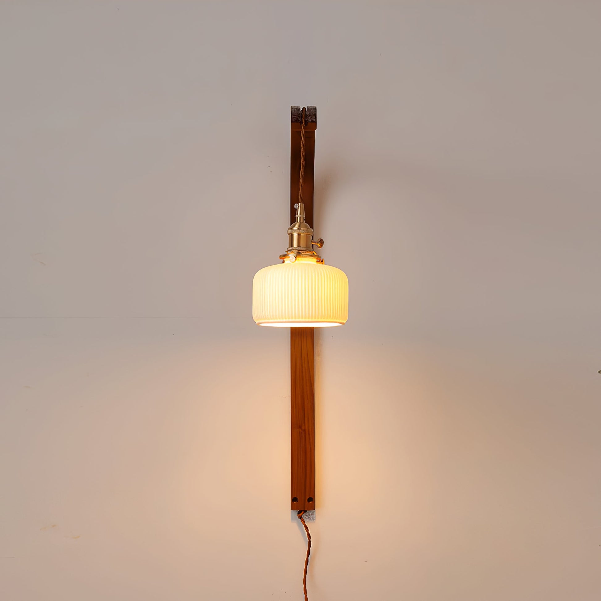 Dapple Modern Minimalist Walnut Ceramic Wall Light - Lamp Copper