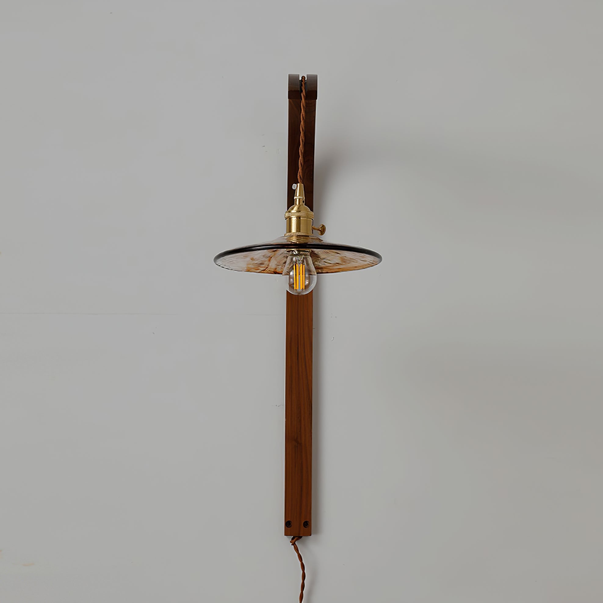 Dapple Modern Minimalist Walnut Ceramic Wall Light - Lamp Copper