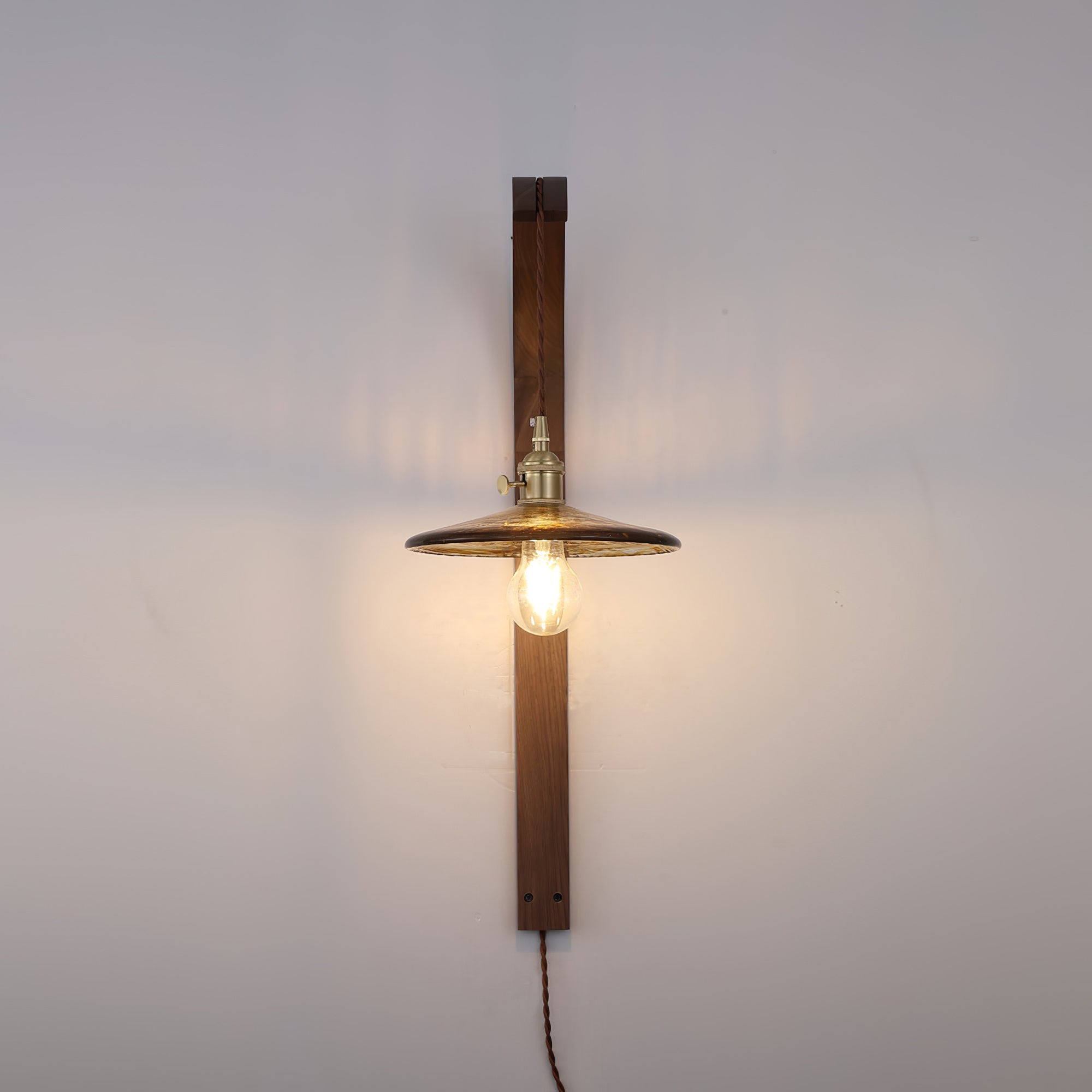 Dapple Modern Minimalist Walnut Ceramic Wall Light - Lamp Copper