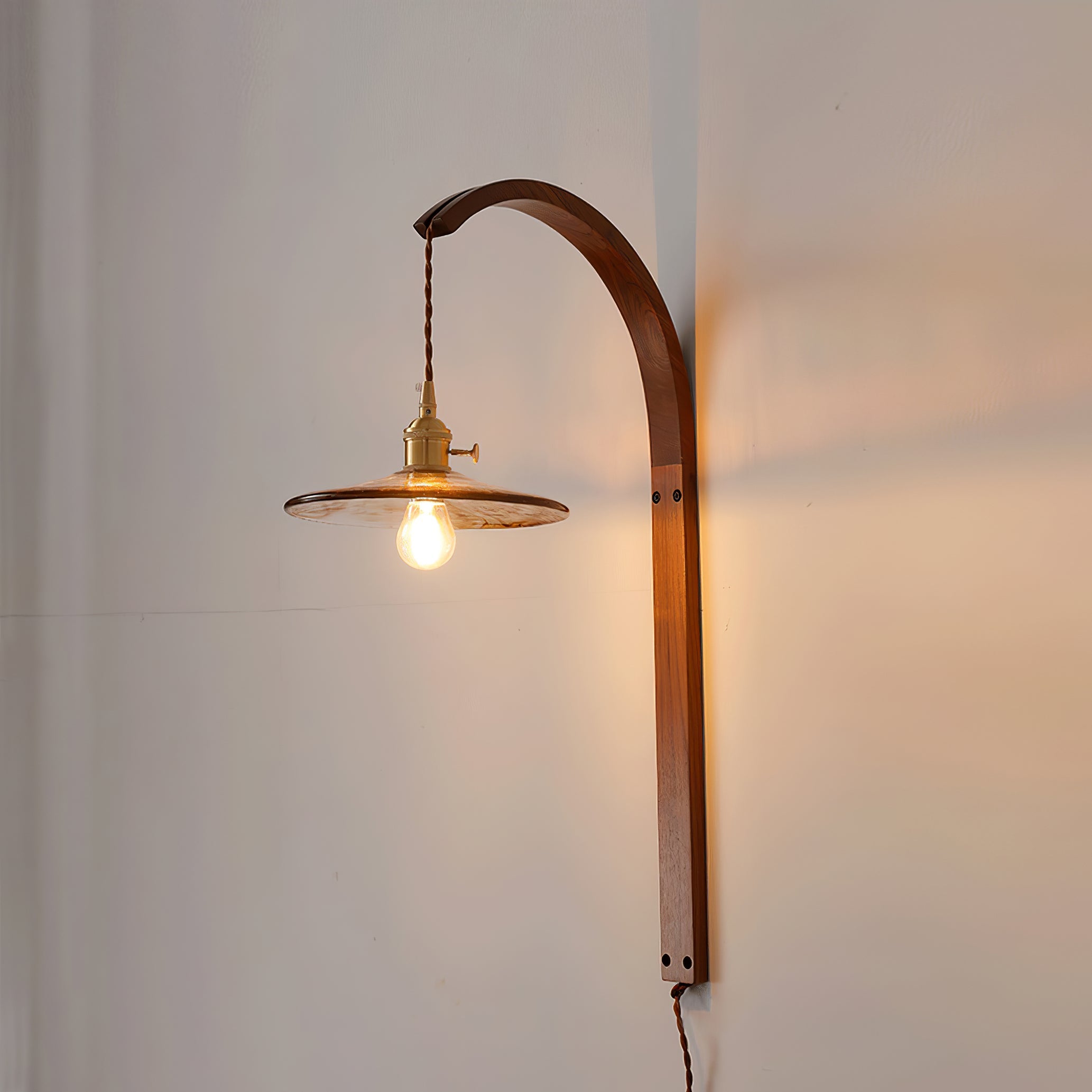 Dapple Modern Minimalist Walnut Ceramic Wall Light - Lamp Copper