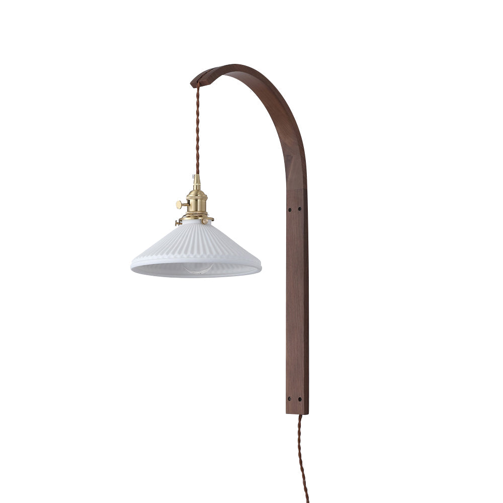 Dapple Modern Minimalist Walnut Ceramic Wall Light - Lamp Copper