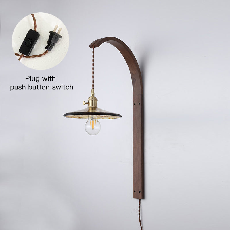 Dapple Modern Minimalist Walnut Ceramic Wall Light - Lamp Copper