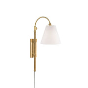 Elan Modern Minimalist Plug-In Brass Fabric Sconce Wall Lamp - Lamp Copper