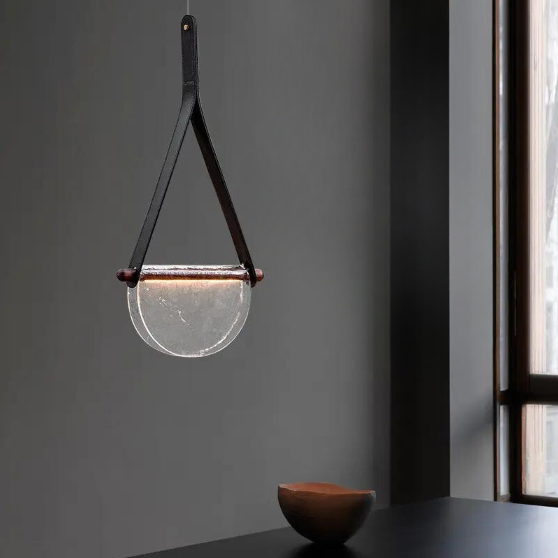 Knack Art Modern Minimalist Glass Metal Pendant Lamp - Lamp Copper
