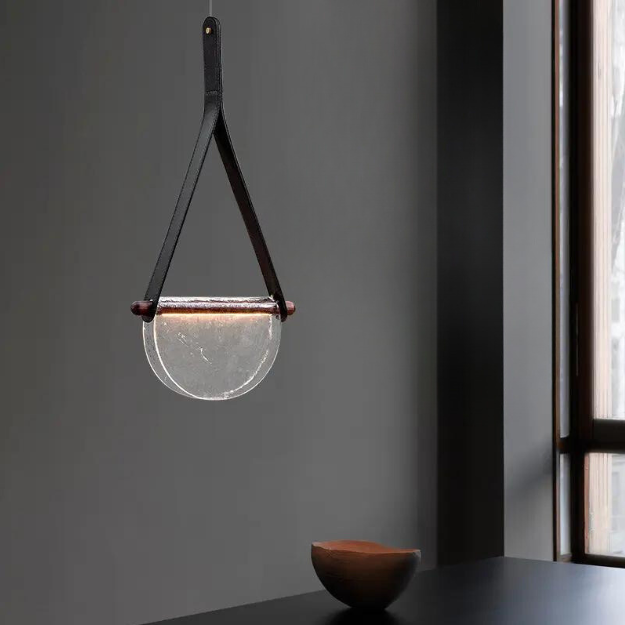 Knack Art Modern Minimalist Glass Metal Pendant Lamp - Lamp Copper