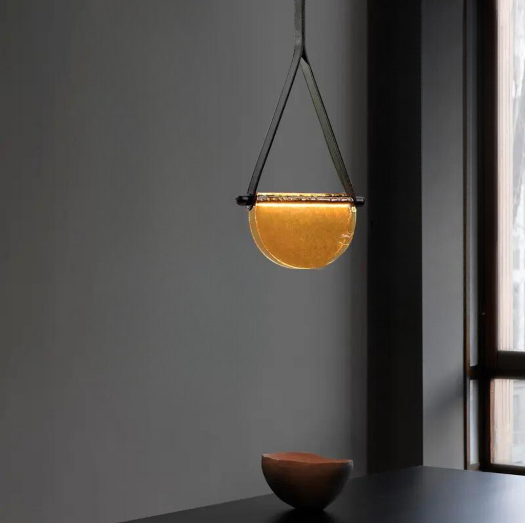 Knack Art Modern Minimalist Glass Metal Pendant Lamp - Lamp Copper