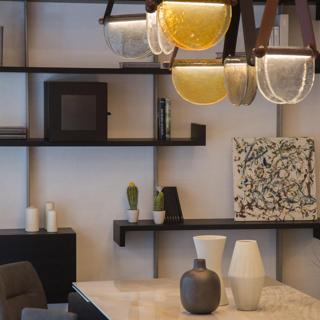 Knack Art Modern Minimalist Glass Metal Pendant Lamp - Lamp Copper