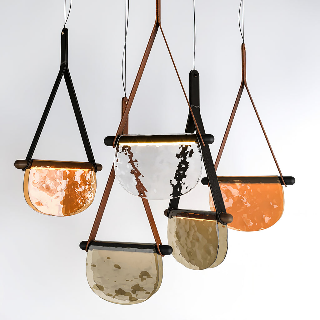 Knack Art Modern Minimalist Glass Metal Pendant Lamp - Lamp Copper