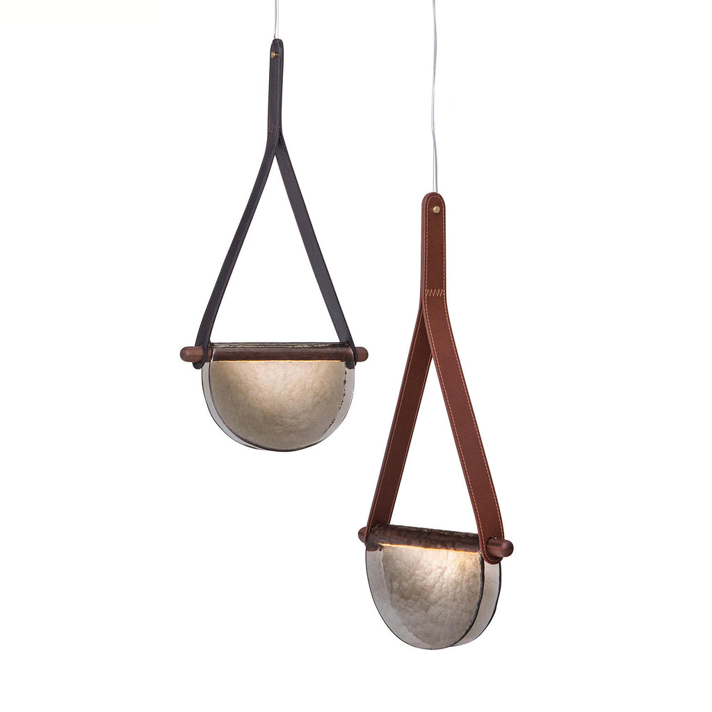 Knack Art Modern Minimalist Glass Metal Pendant Lamp - Lamp Copper