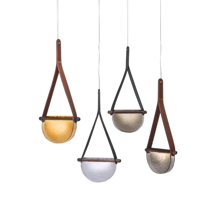 Knack Art Modern Minimalist Glass Metal Pendant Lamp - Lamp Copper