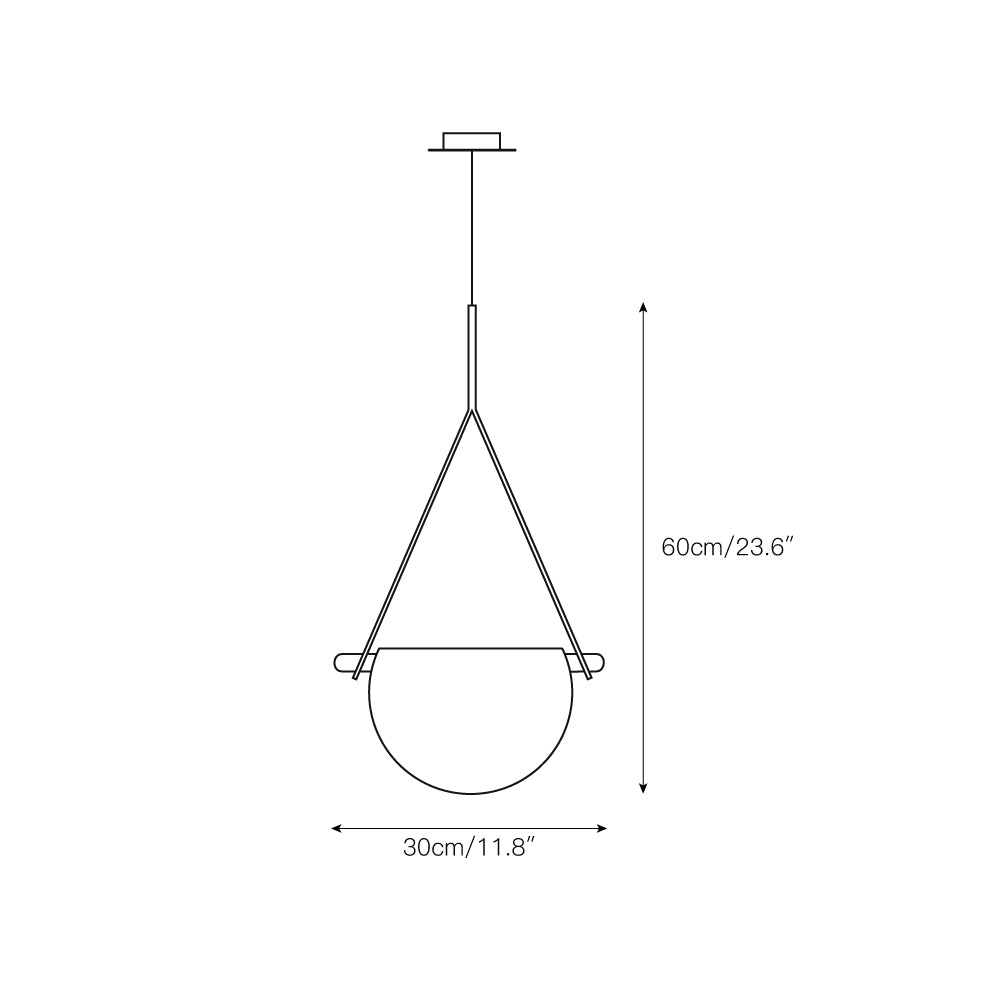 Knack Art Modern Minimalist Glass Metal Pendant Lamp - Lamp Copper