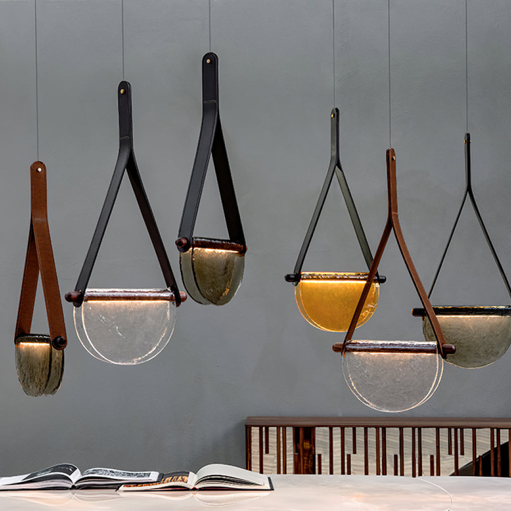Knack Art Modern Minimalist Glass Metal Pendant Lamp - Lamp Copper