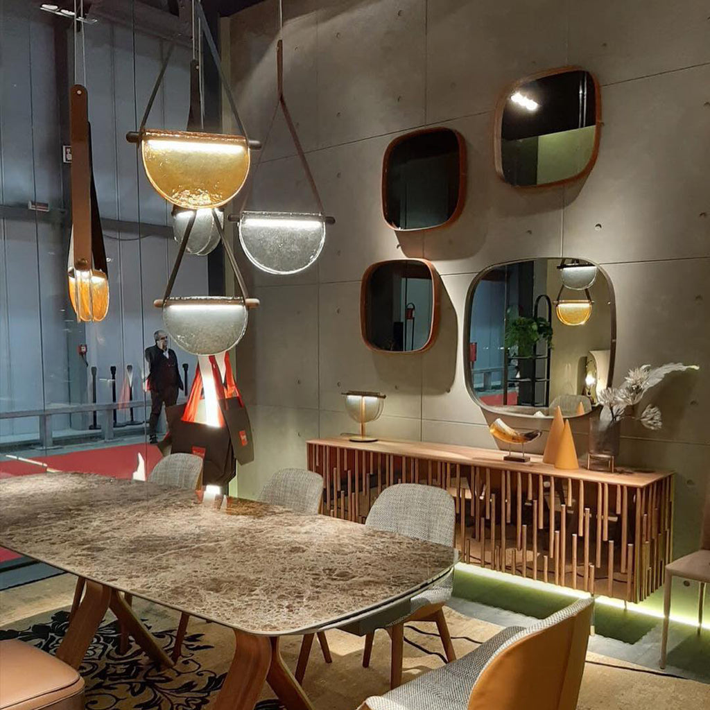 Knack Art Modern Minimalist Glass Metal Pendant Lamp - Lamp Copper