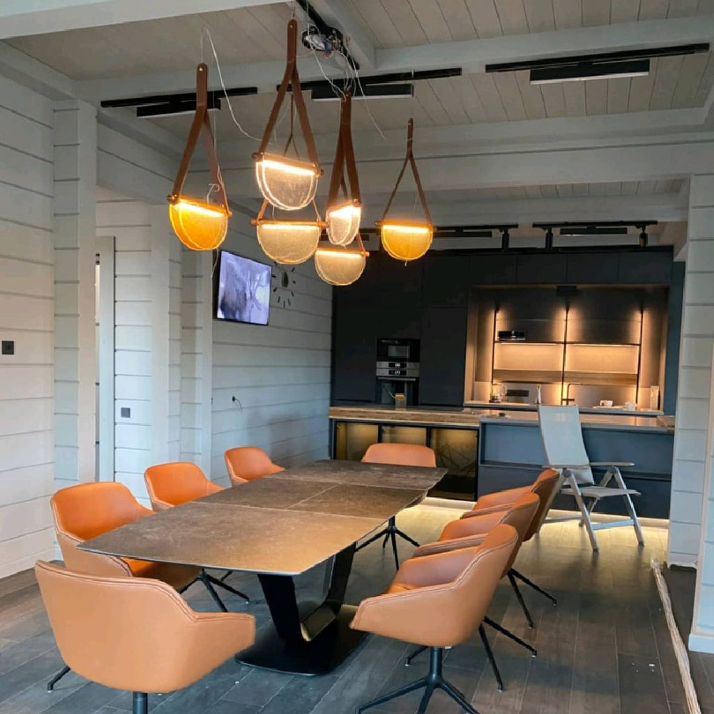 Knack Art Modern Minimalist Glass Metal Pendant Lamp - Lamp Copper