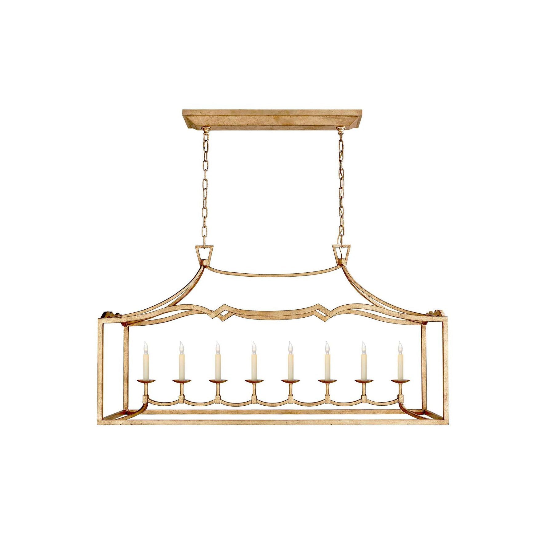 Ripple Modern Minimalist Classic Linear Brass Metal Chandelier - Lamp Copper