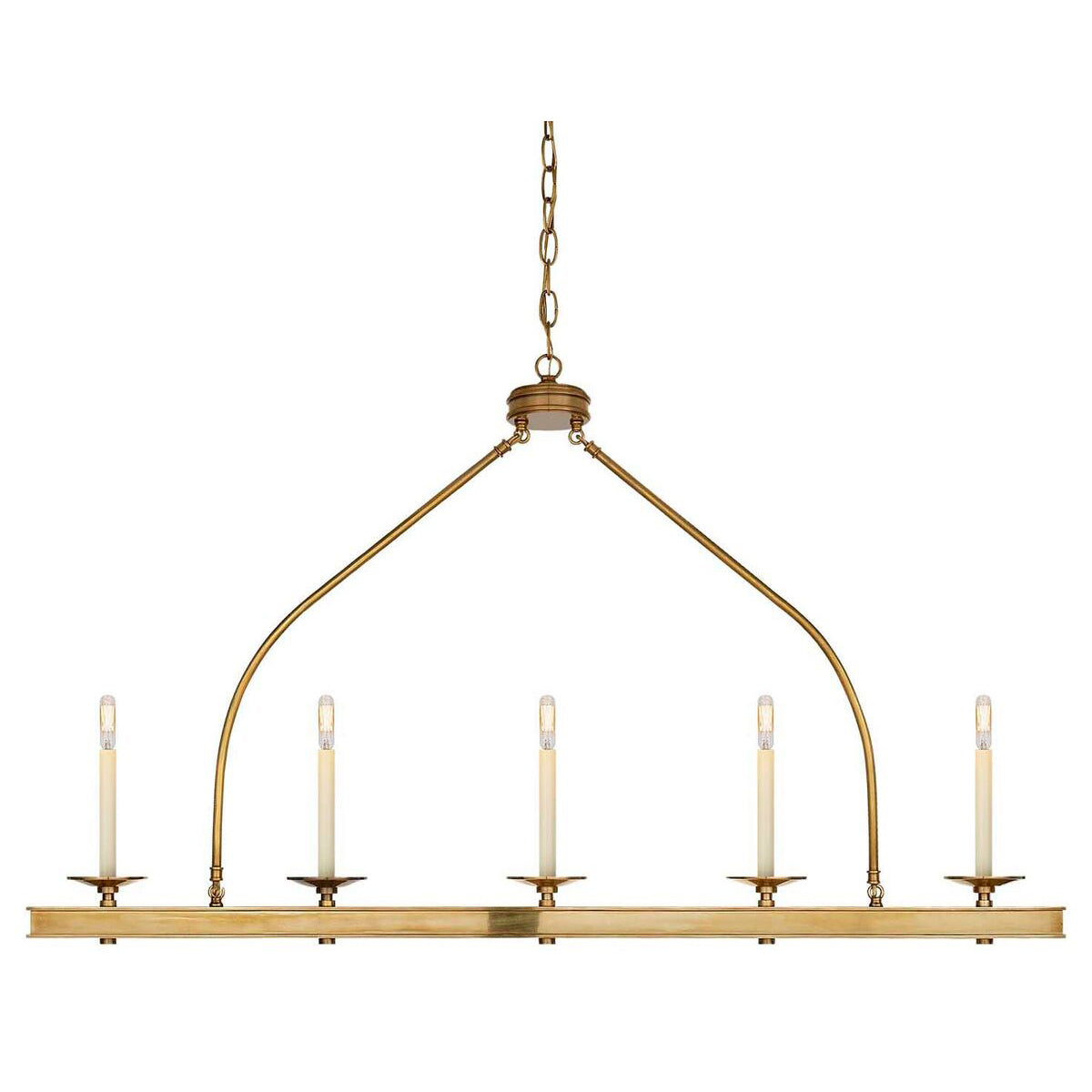 Ripple Modern Minimalist Classic Linear Brass Metal Chandelier - Lamp Copper