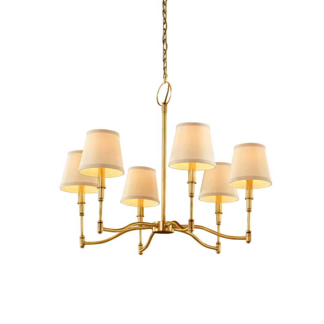 Unfold Vintage Traditional Brass Fabric Metal Chandelier - Lamp Copper