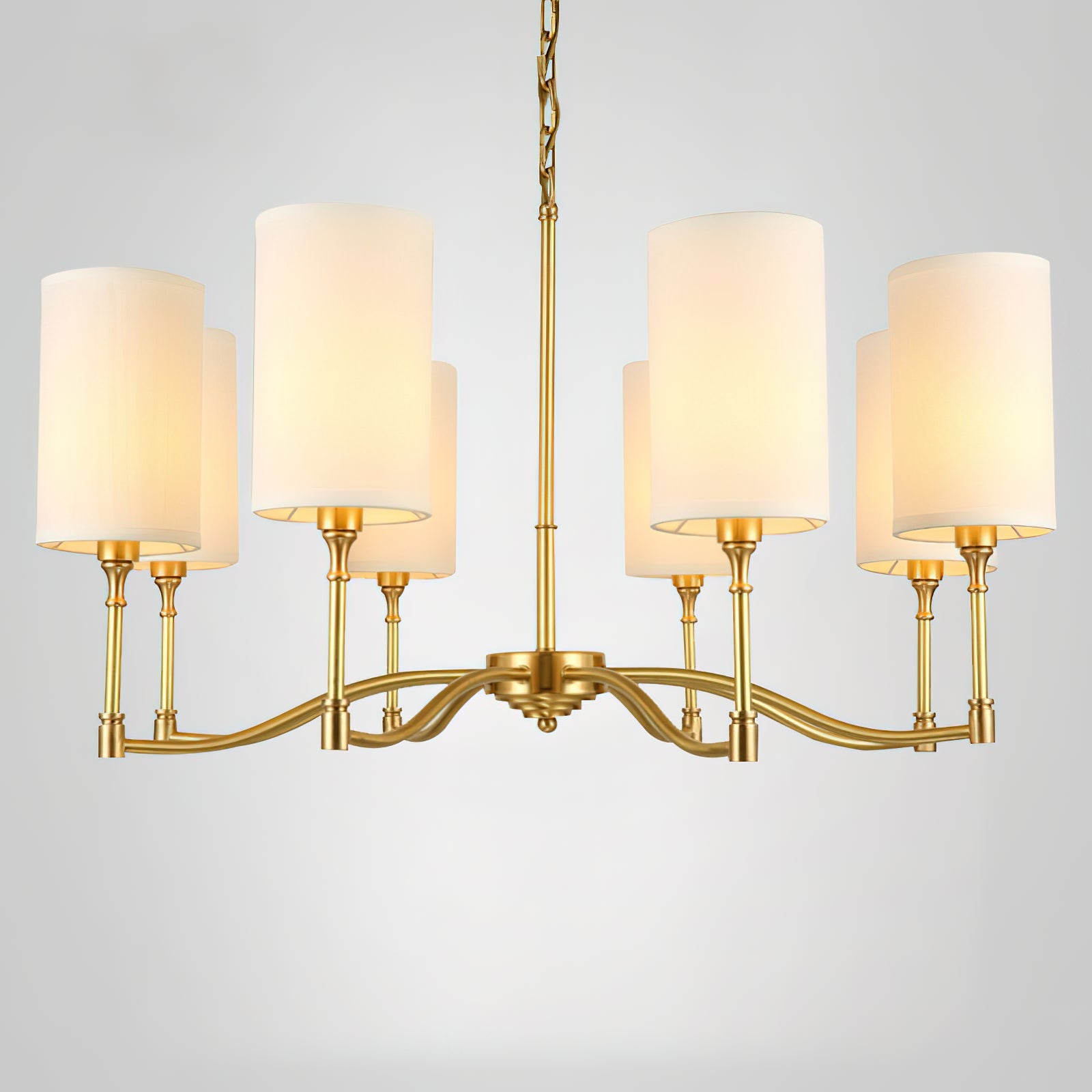 Unfold Vintage Traditional Brass Fabric Metal Chandelier - Lamp Copper