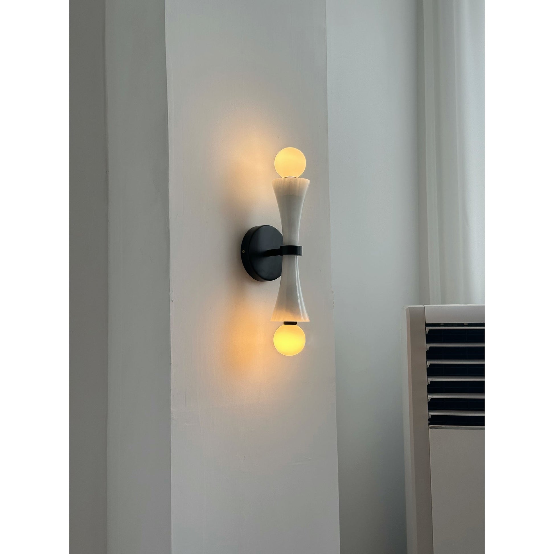 Aura Modern Minimalist Travertine Glass Wall Lamp - Lamp Copper