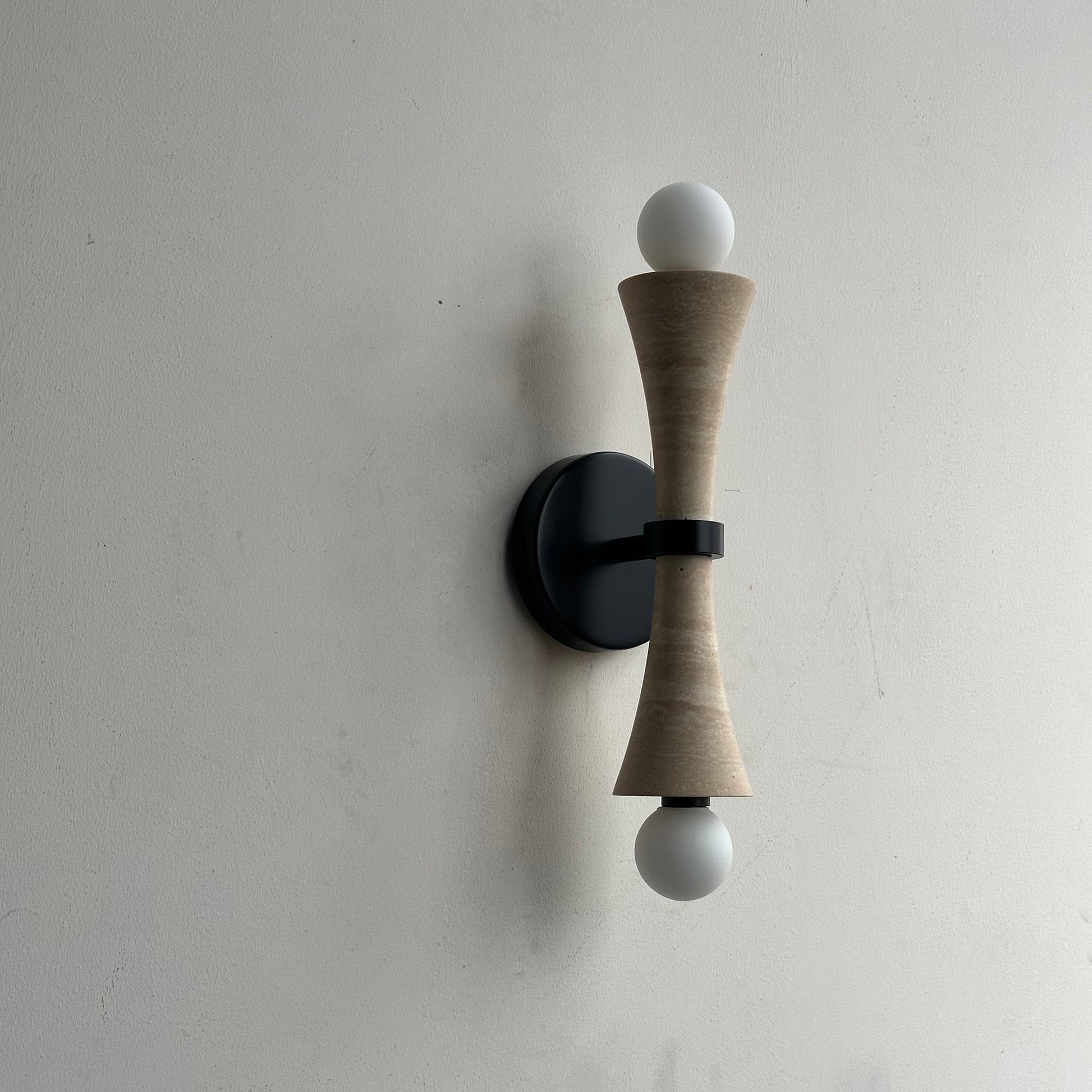 Aura Modern Minimalist Travertine Glass Wall Lamp - Lamp Copper