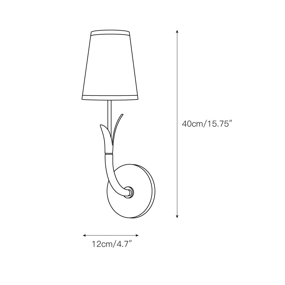 Elys Modern Minimalist Brass Metal Fabric Wall Lamp - Lamp Copper
