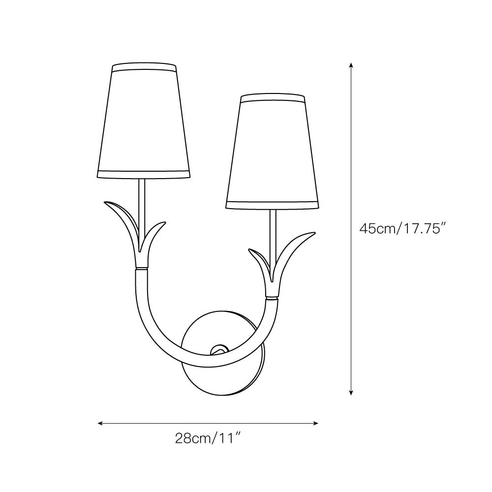 Elys Modern Minimalist Brass Metal Fabric Wall Lamp - Lamp Copper