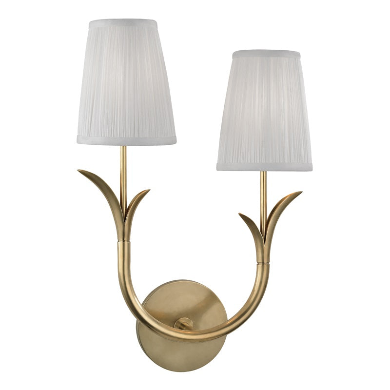 Elys Modern Minimalist Brass Metal Fabric Wall Lamp - Lamp Copper