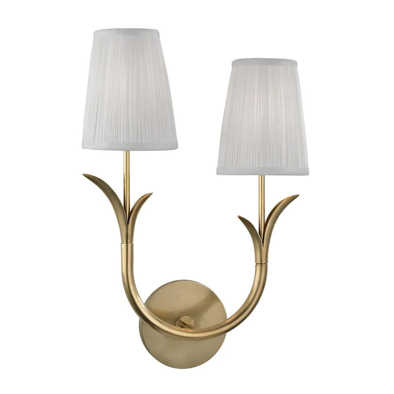 Elys Modern Minimalist Brass Metal Fabric Wall Lamp - Lamp Copper