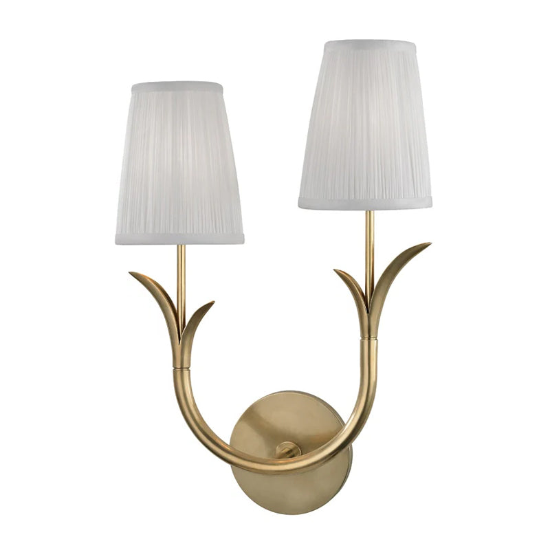 Elys Modern Minimalist Brass Metal Fabric Wall Lamp - Lamp Copper