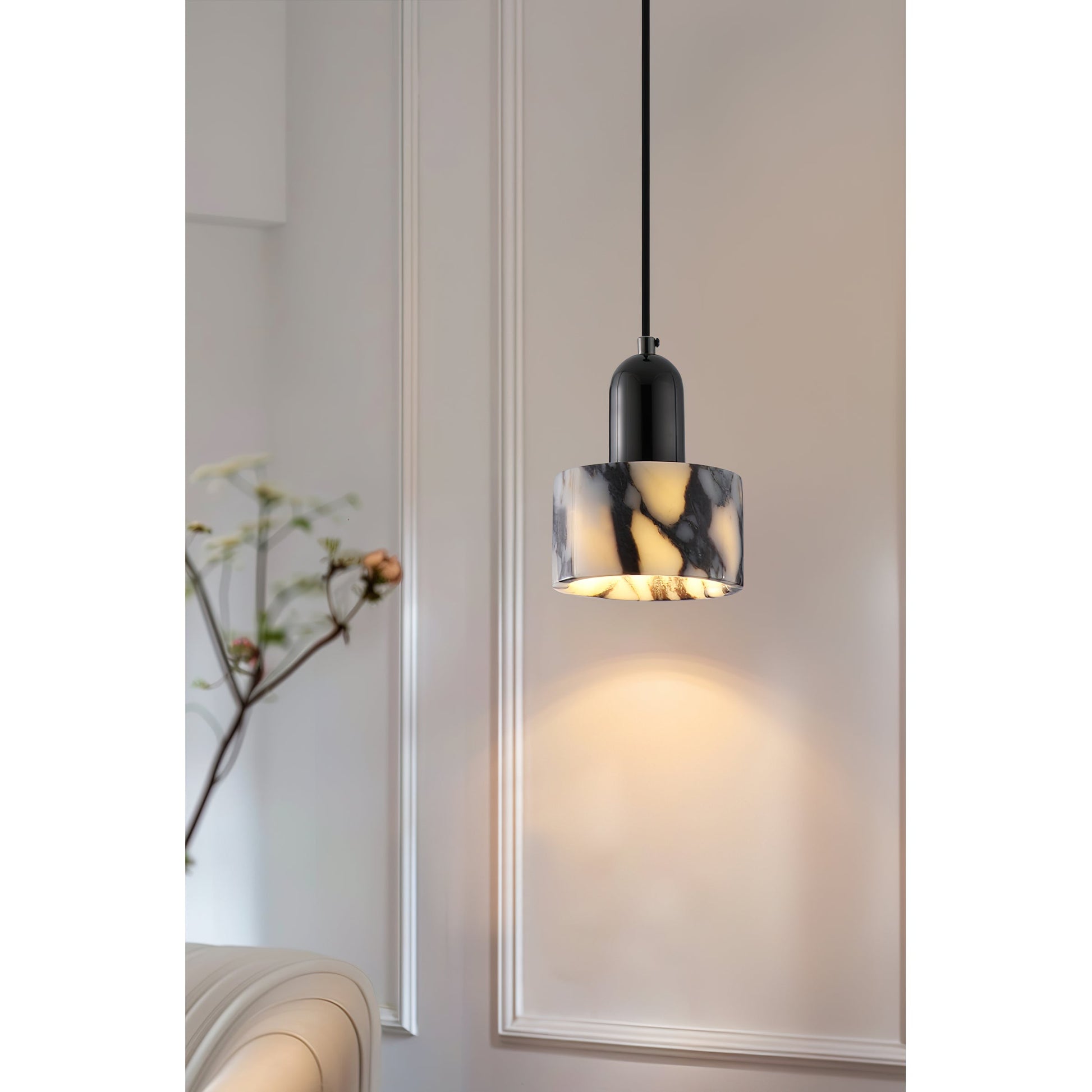 Flair Modern Minimalist Marble Metal Pendant Lamp - Lamp Copper
