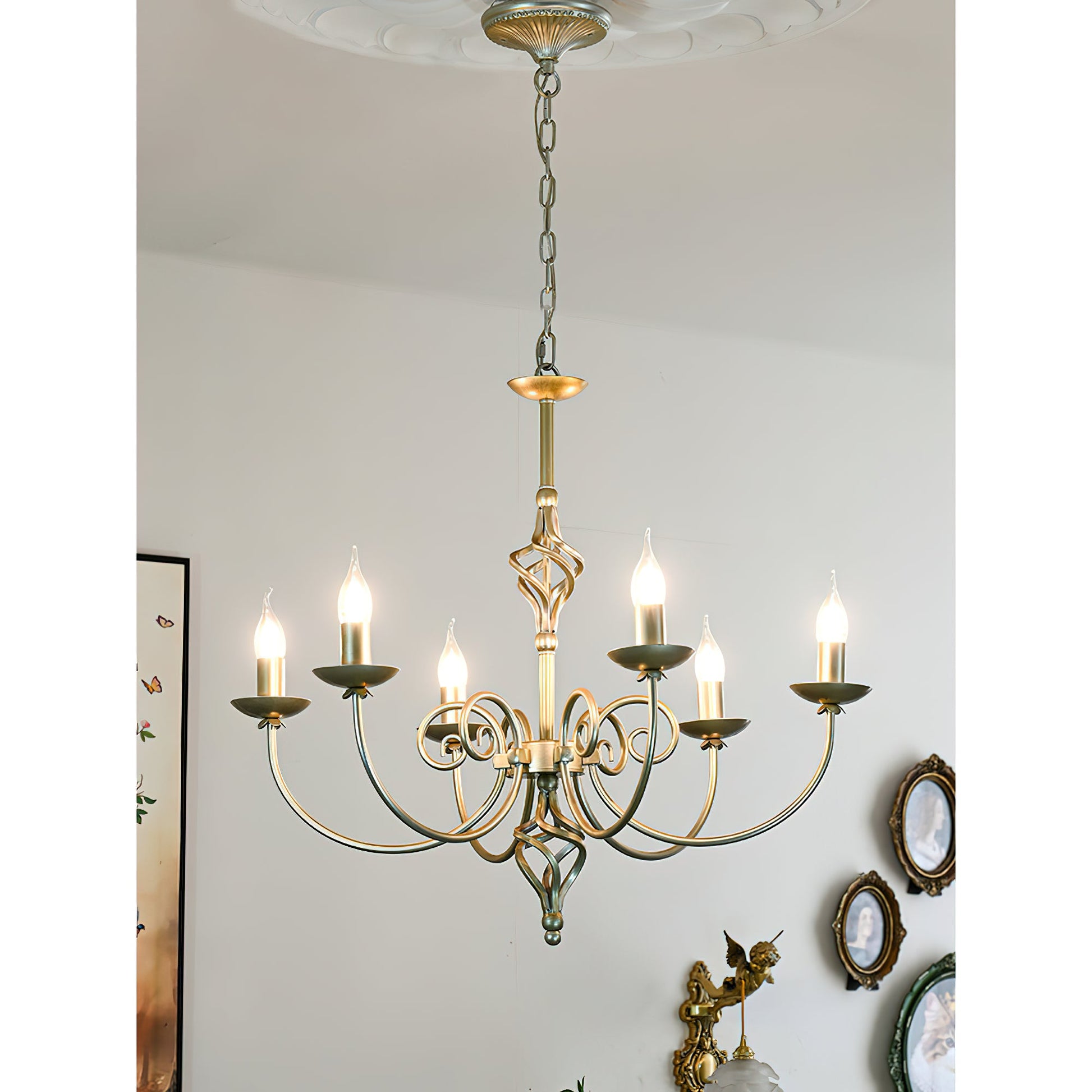Grace Postmodern Luxury Brass Metal Chandelier - Lamp Copper