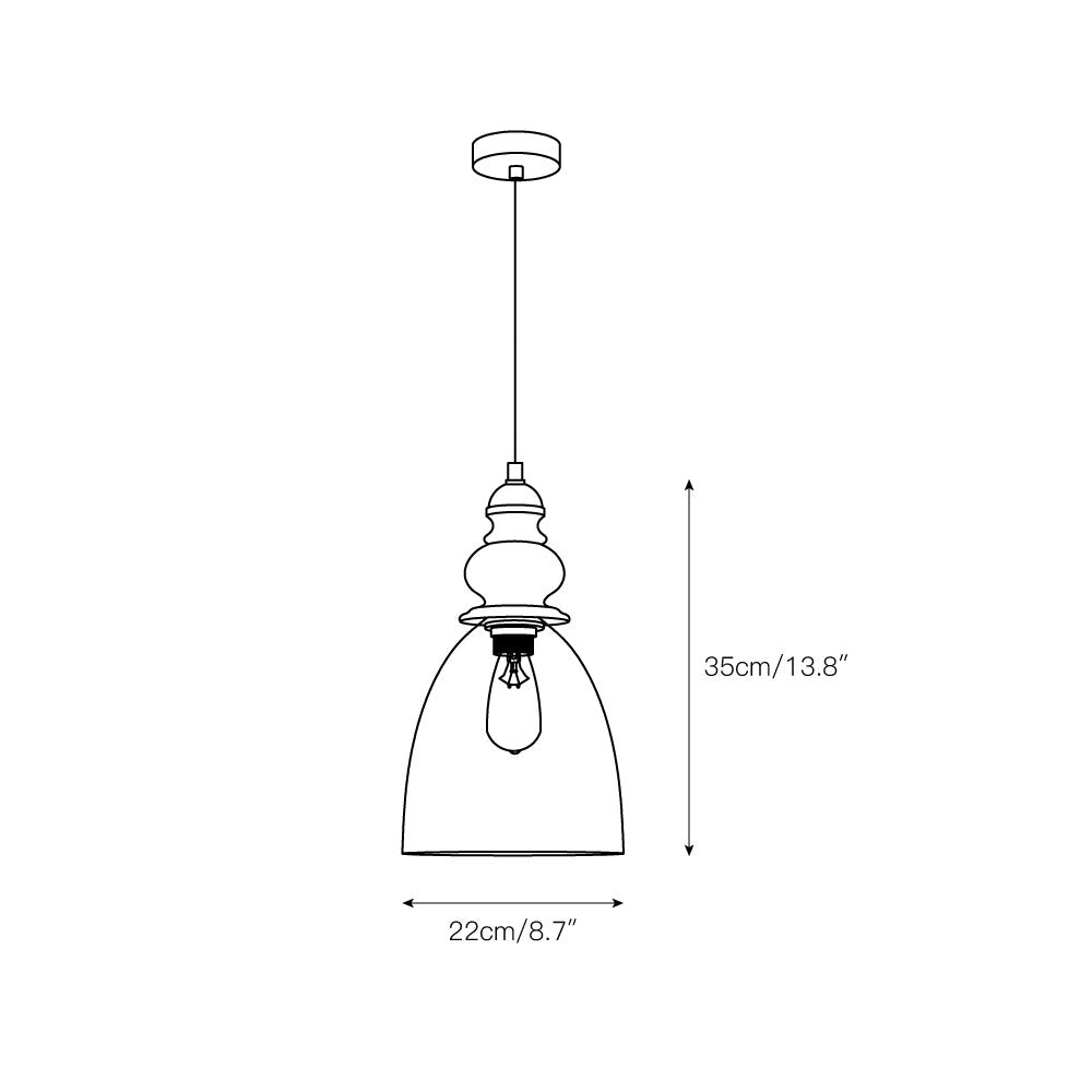 Inert Modern Minimalist Wooden Glass Pendant Lamp - Lamp Copper