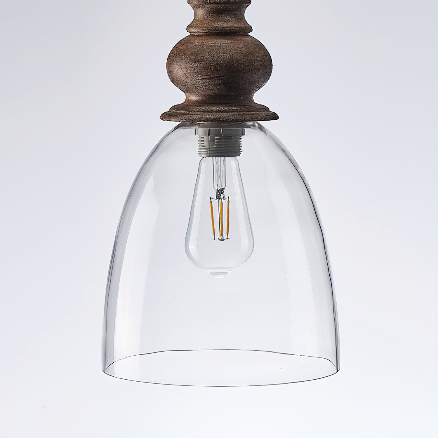 Inert Modern Minimalist Wooden Glass Pendant Lamp - Lamp Copper