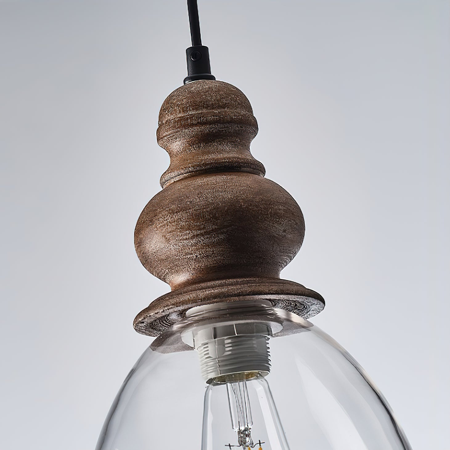 Inert Modern Minimalist Wooden Glass Pendant Lamp - Lamp Copper