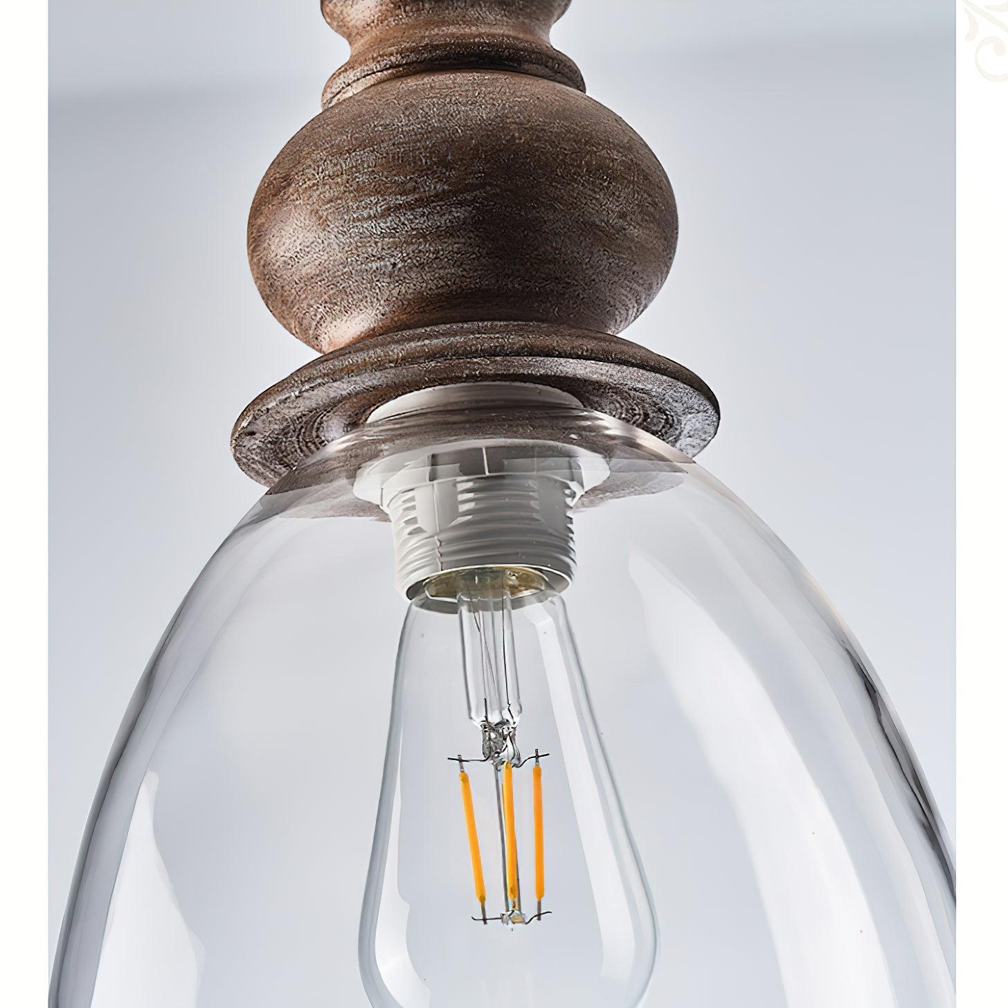 Inert Modern Minimalist Wooden Glass Pendant Lamp - Lamp Copper