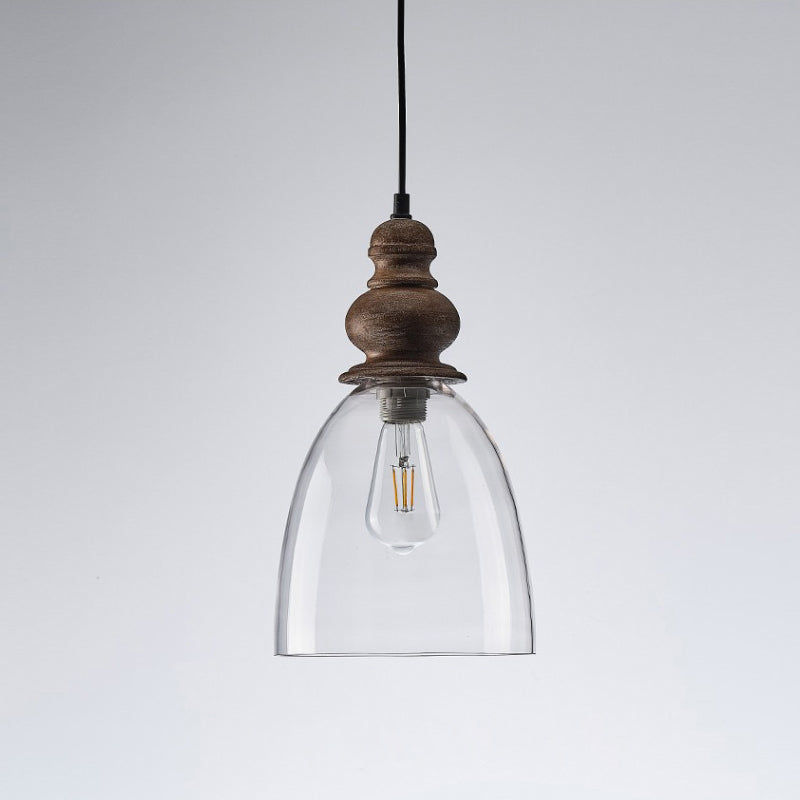 Inert Modern Minimalist Wooden Glass Pendant Lamp - Lamp Copper