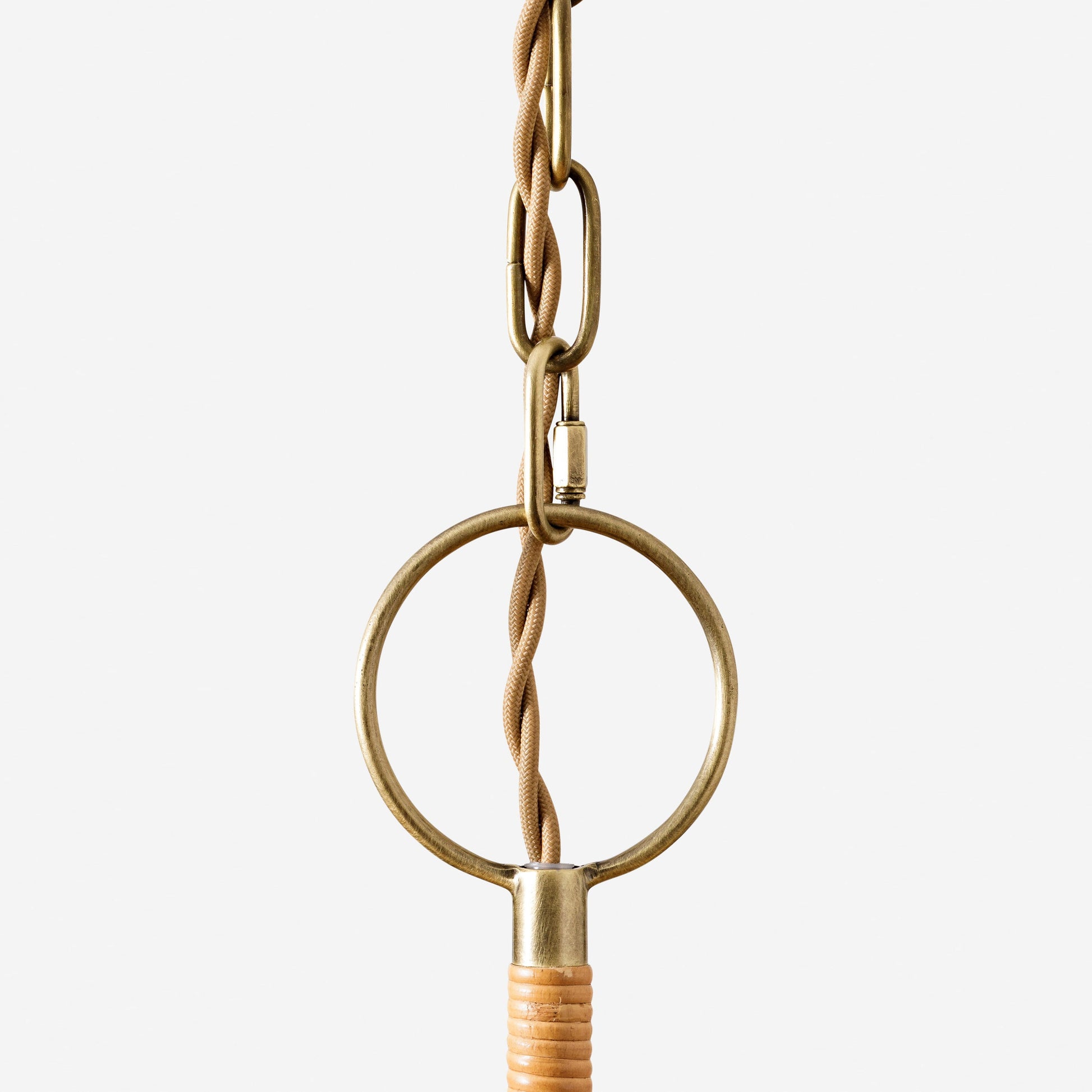 Delphine Elegance Natural Woven Metal Rattan Chandelier - Lamp Copper