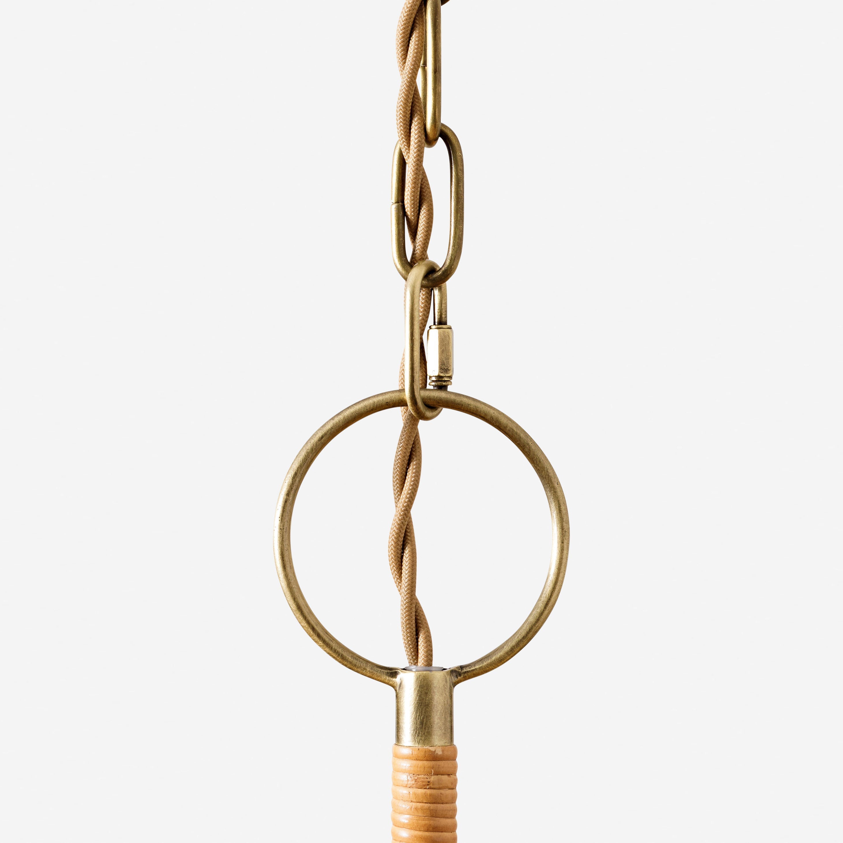 Delphine Elegance Natural Woven Metal Rattan Chandelier - Lamp Copper