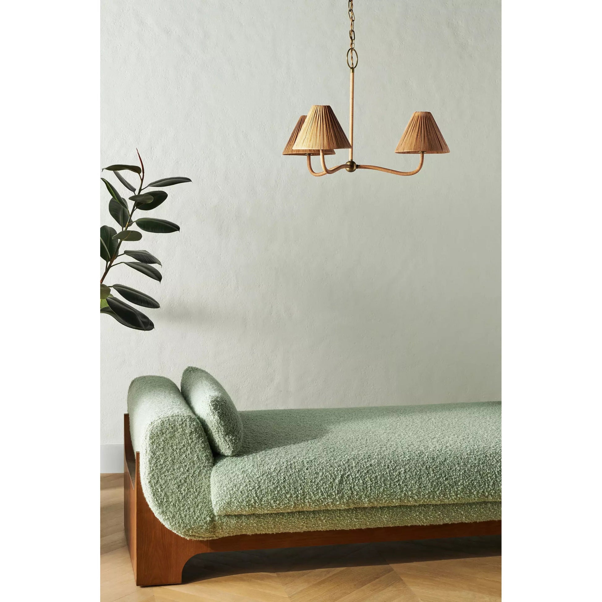 Delphine Elegance Natural Woven Metal Rattan Chandelier - Lamp Copper