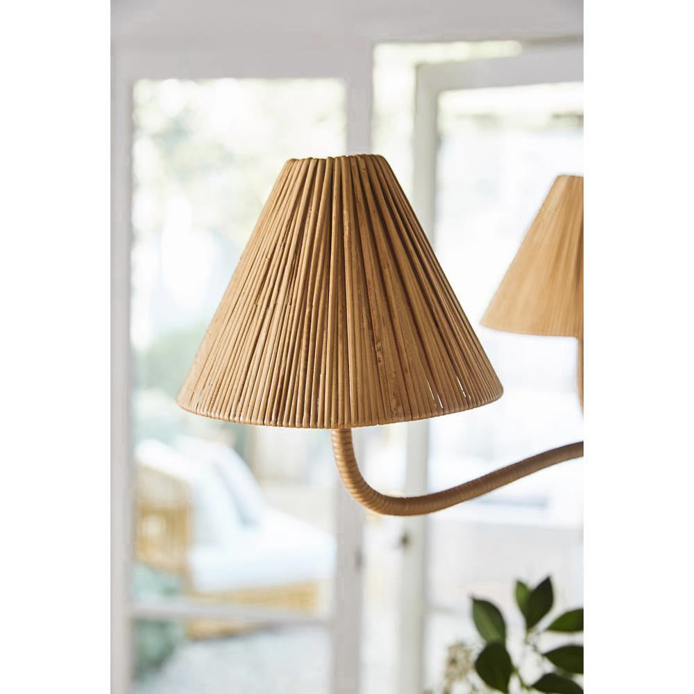 Delphine Elegance Natural Woven Metal Rattan Chandelier - Lamp Copper