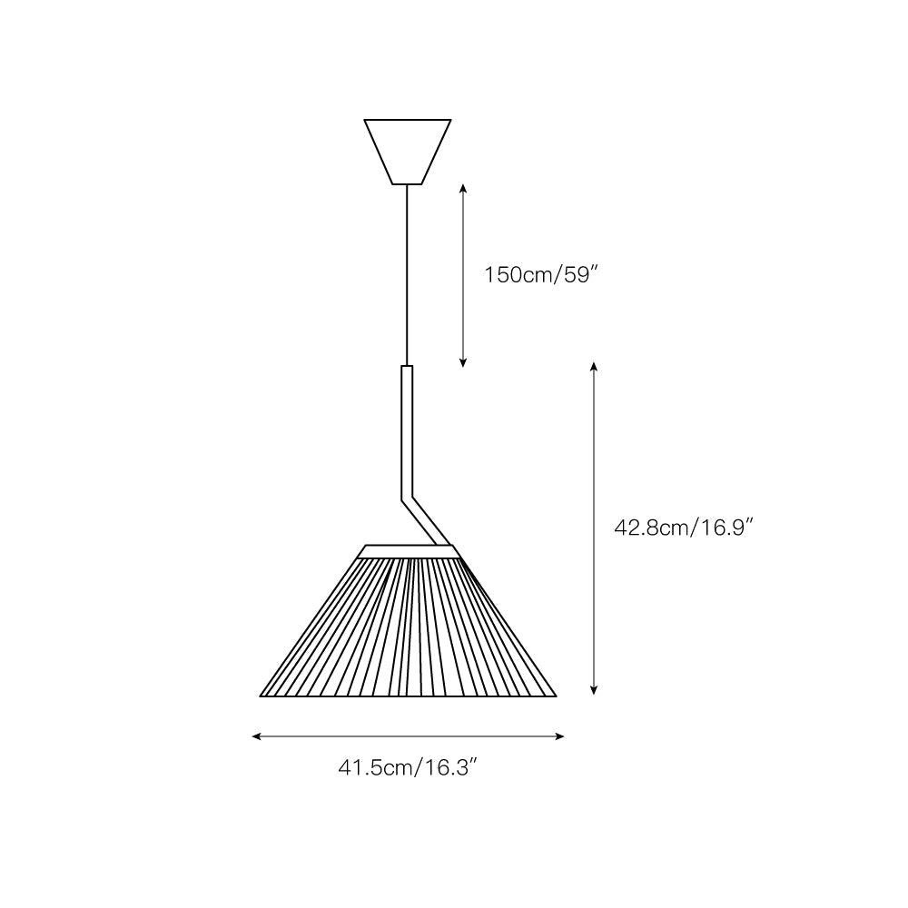 Knell Modern Minimalist Pleated Black Metal Plastic Pendant Lamp - Lamp Copper
