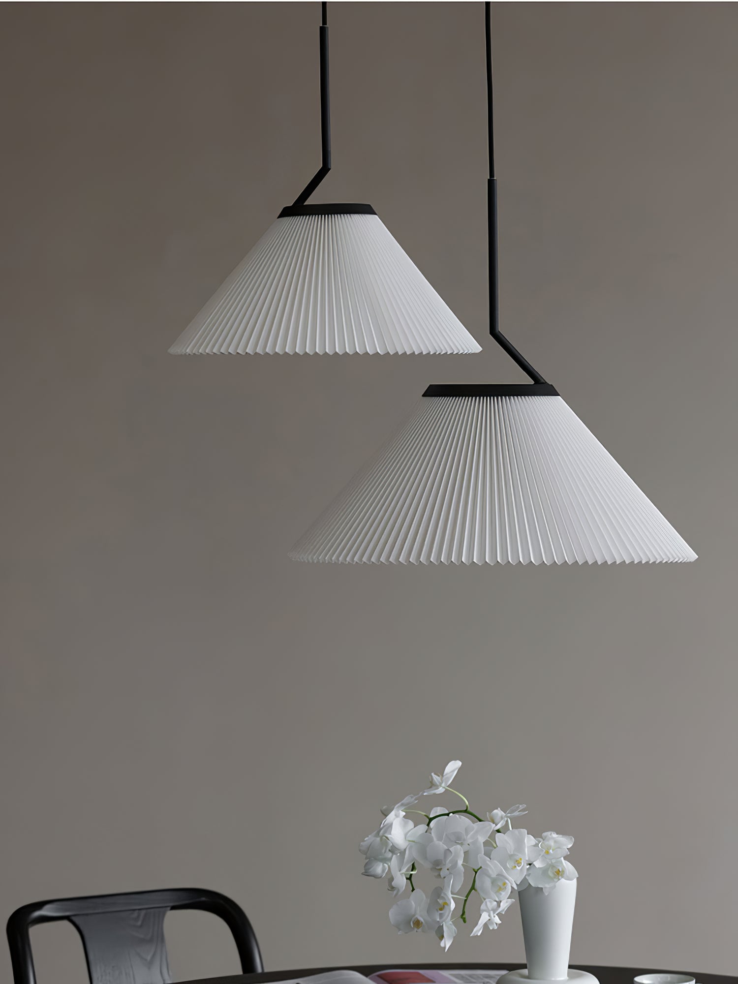 Knell Modern Minimalist Pleated Black Metal Plastic Pendant Lamp - Lamp Copper