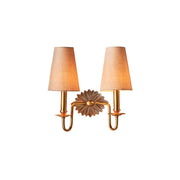 Nimb Premium Elegance Double Brass Fabric Sconce Wall Lamp - Lamp Copper