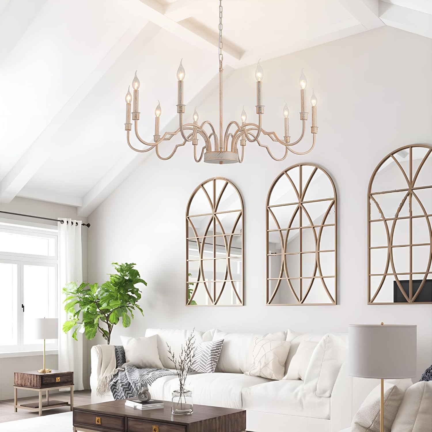 Oval Vintage Industrial Brass Metal Chandelier - Lamp Copper